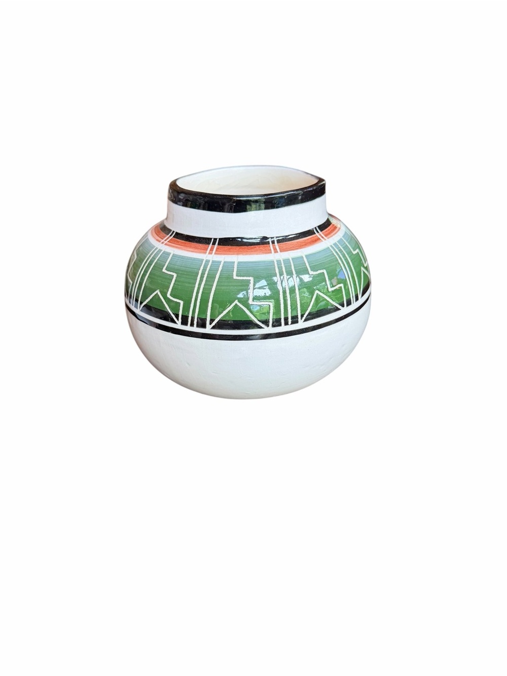 1980s Ute Mountain Tribe Artisan C. Lopez Southwest Seed Pot-Style Ceramic Vase‎ - Picture 1 of 5
